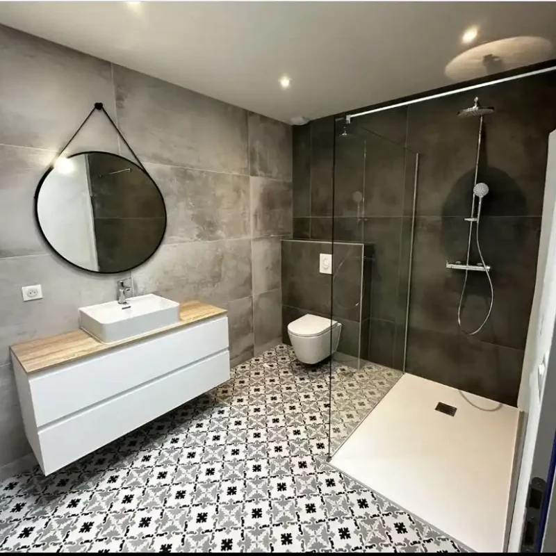 Réalisation, salle de bain, Vignaud-Tardy, plombier à Aytré